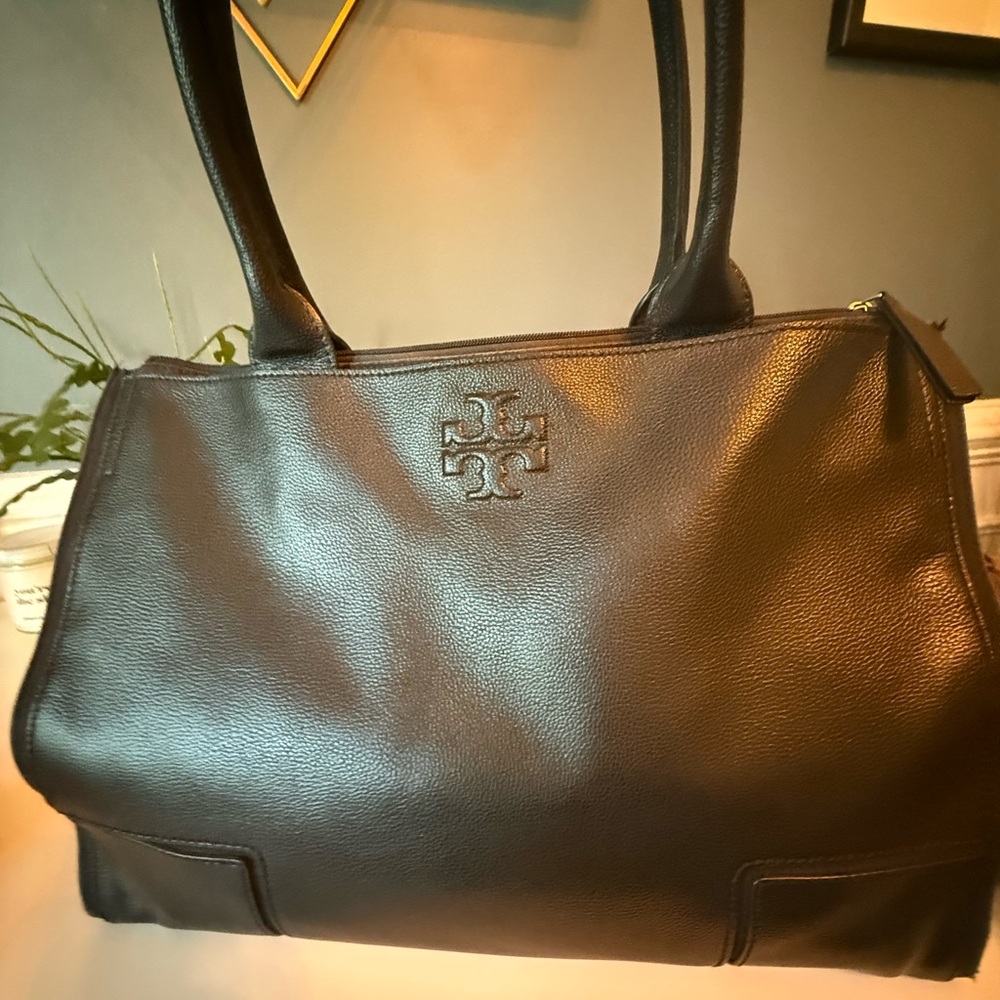 Tory Burch Black Leather Laptop Bag
